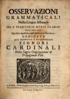 Osservazioni Grammaticali Nella Lingua Albanese
