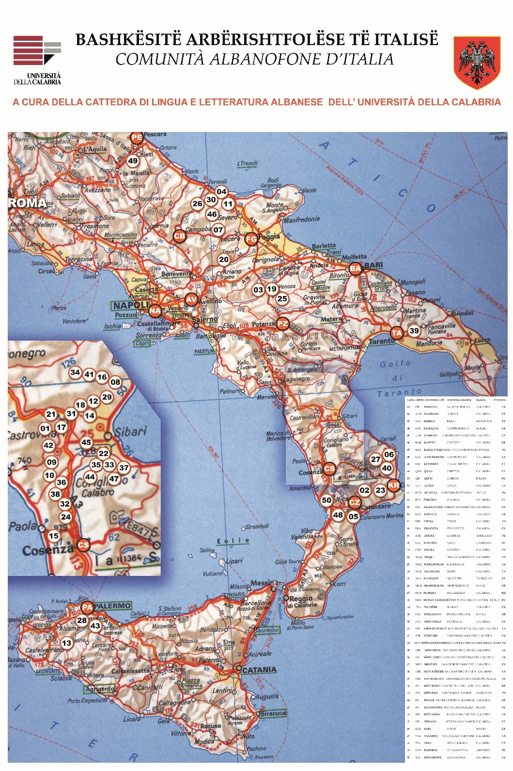 Cartina Delle Comunità Albanofone D'Italia 21