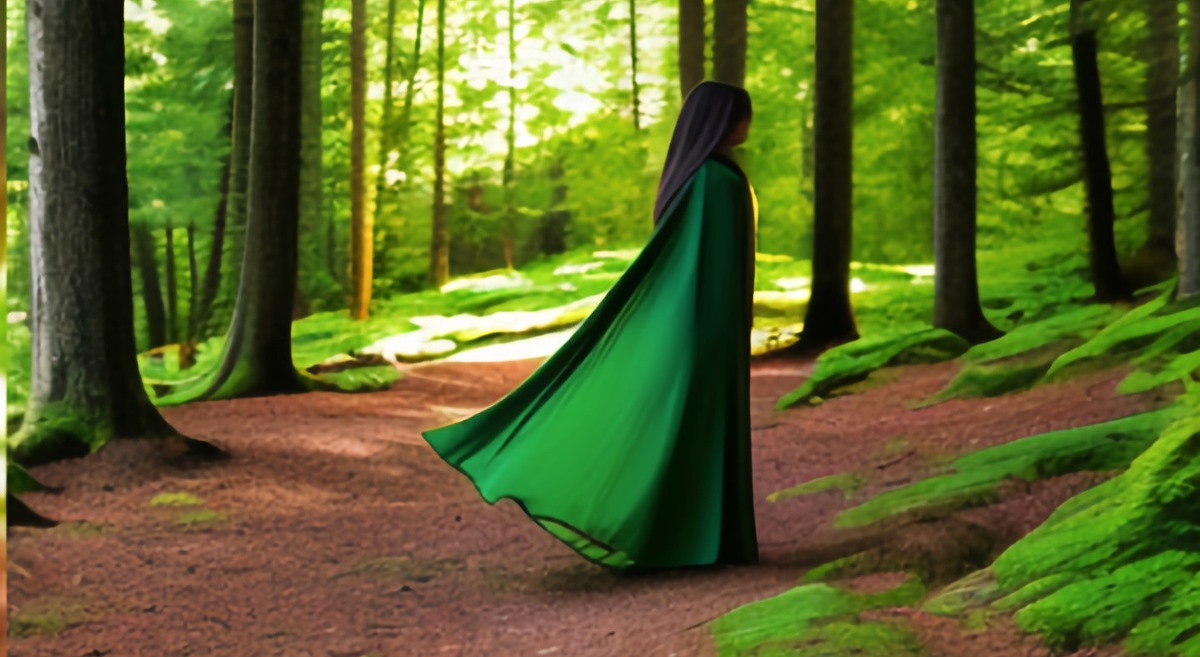 Ragazza Mantello Verde